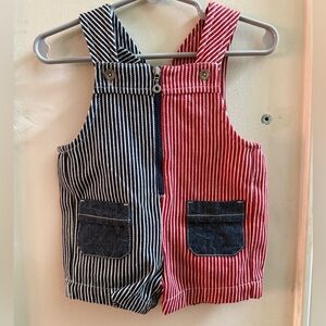 Starting Out Striped Colorblock Baseball Shortalls